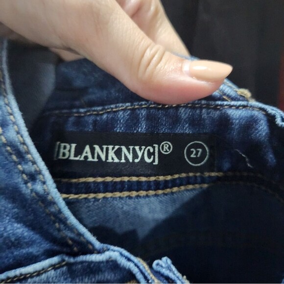 BLANK NYC Essential Dark Wash Denim Overalls size 27 - Picture 7 of 8